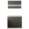 Buffet Merle Grau/Eiche Dekor B:100cm - Eichefarben/Grau, Basics, Glas/Holzwerkstoff (100/200/60cm) - Respekta