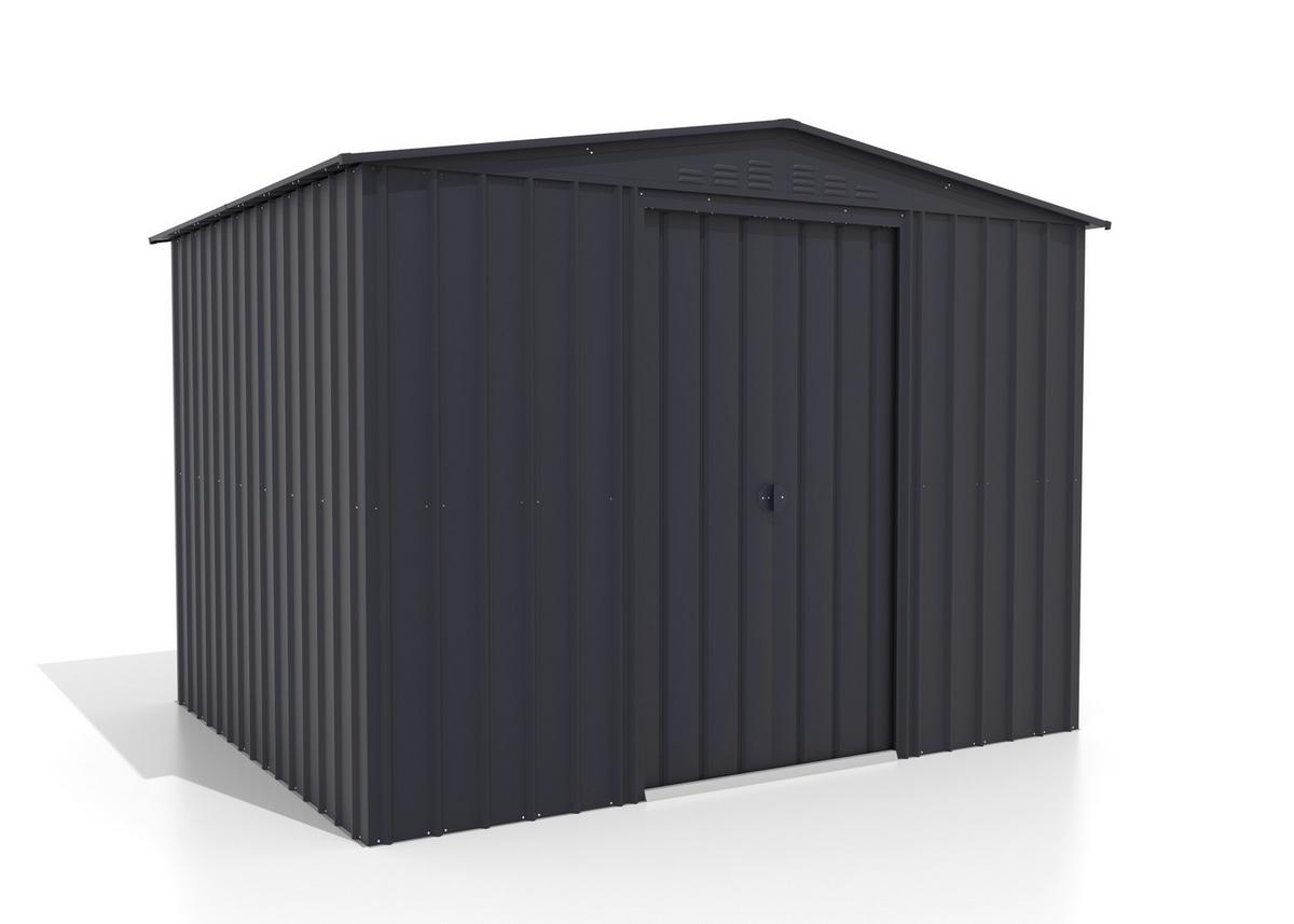 Gartenhaus Mit Satteldach BxHxT: 308x225x247 cm - Anthrazit, Basics, Metall (308/225/247cm)