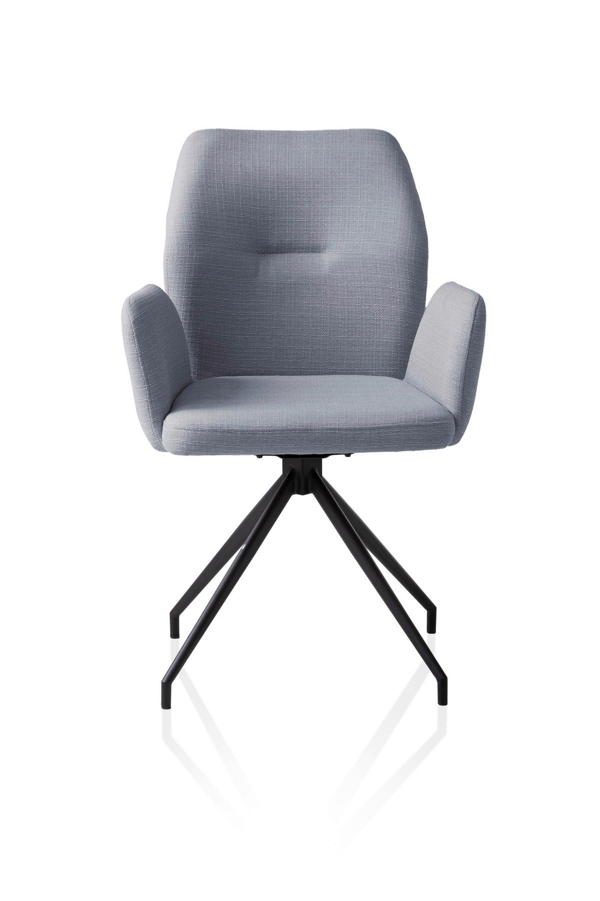 Armlehnstuhl Dunkelgrau B: 59cm - Dunkelgrau/Schwarz, MODERN, Textil/Metall (59/88/58cm) - Livetastic