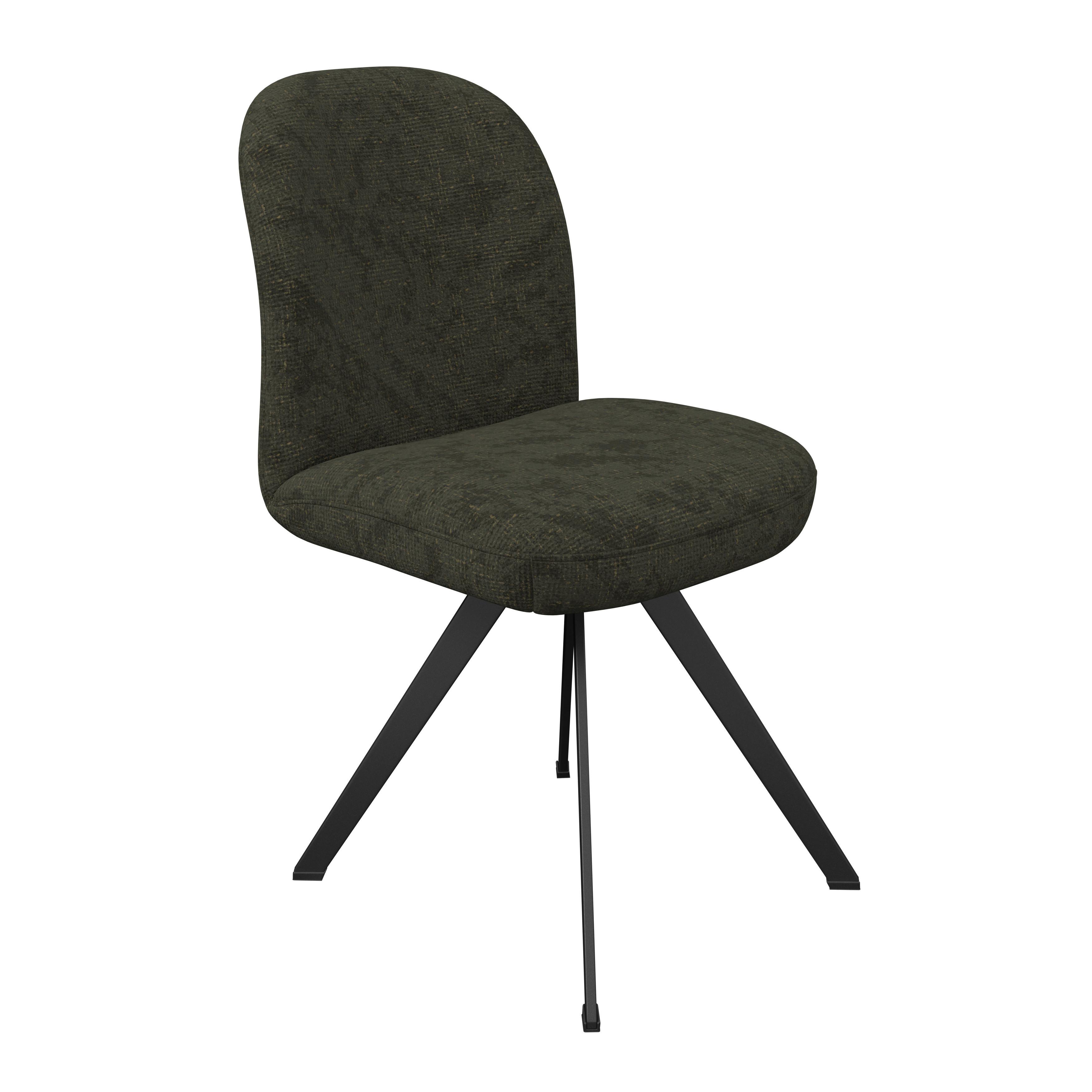 Stuhl grün mit Metallbeinen Ulmo 47/91/61 cm - Schwarz/Grün, MODERN, Textil/Metall (47/91/61cm)