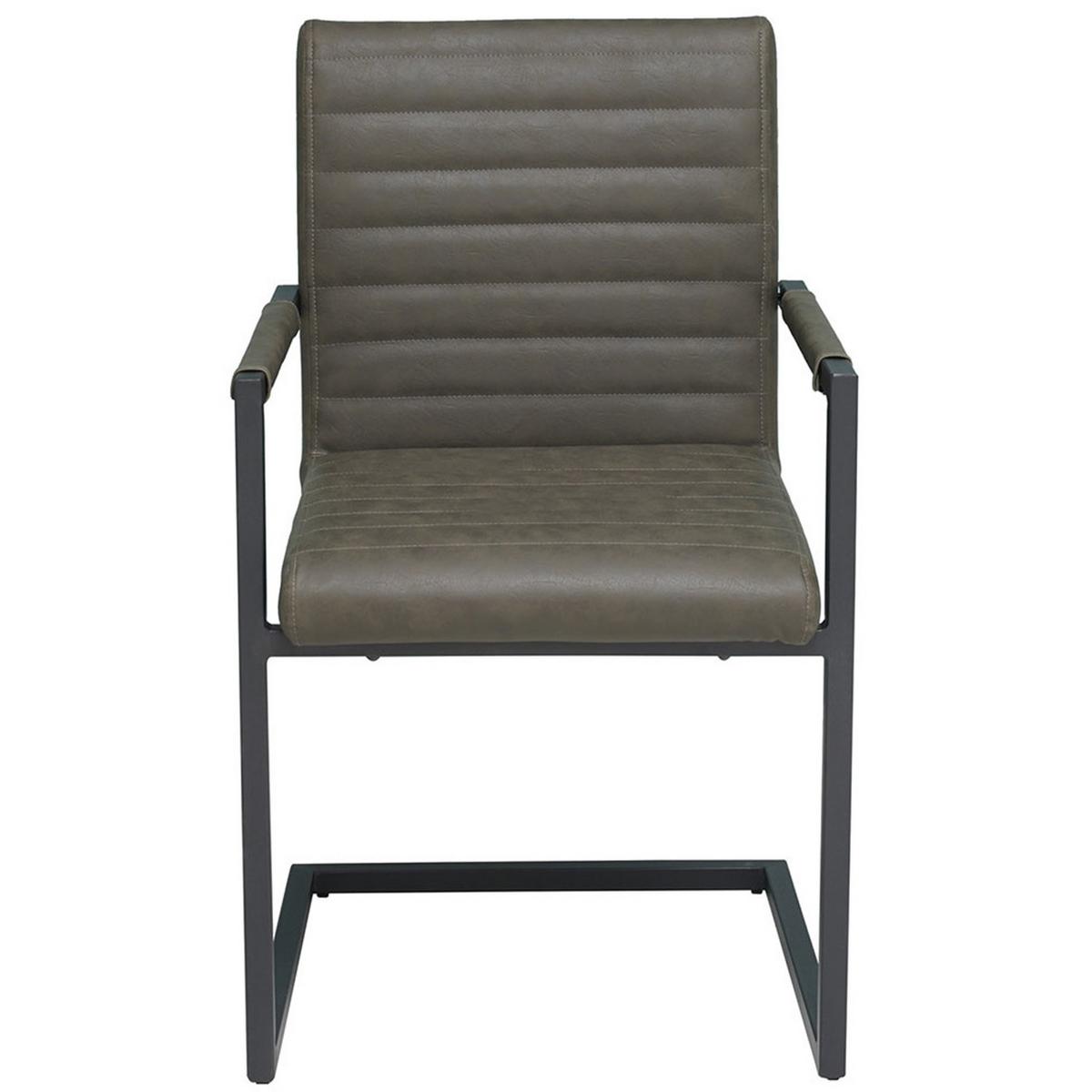 Armlehnstuhl Kubis Dunkelgrün Gepolstert 2er-Set - Dunkelgrün/Schwarz, LIFESTYLE, Textil/Metall (54/86/57cm) - MID.YOU