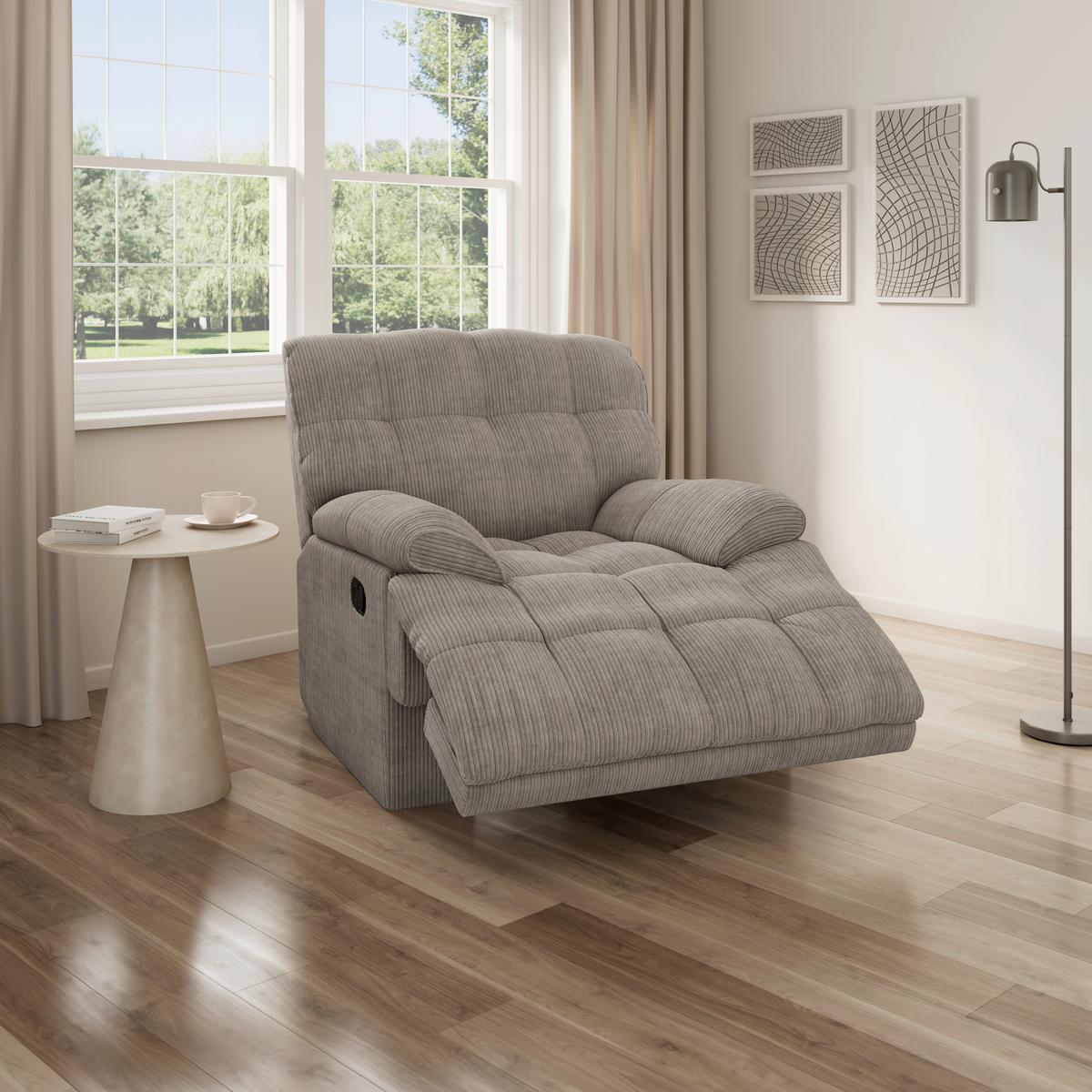 Relaxačné kreslo NATALIE, sivá - čierna/sivá, Modern, kov/drevo (98/94/106cm) - Bessagi Home