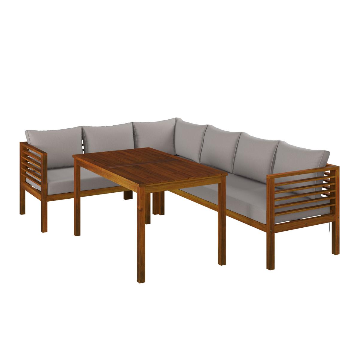 TERASOVÁ SEDACÍ SOUPRAVA NICO - barvy akácie/béžová, Natur, dřevo (226/65/173cm) - Mömax