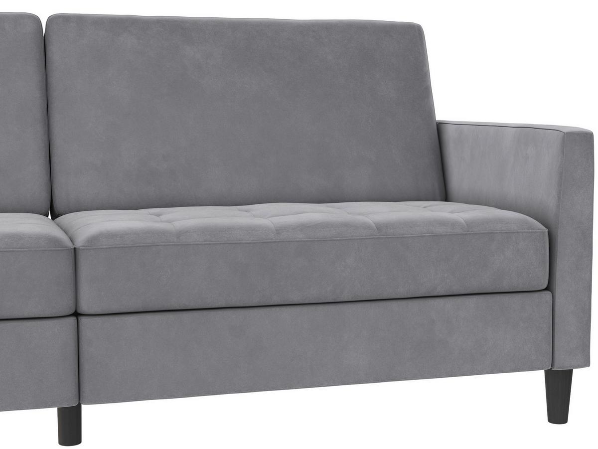 Schlafsofa Palermo Grau, mit Schlaffunktion - Schwarz/Grau, Basics, Textil (207/86cm) - Livetastic