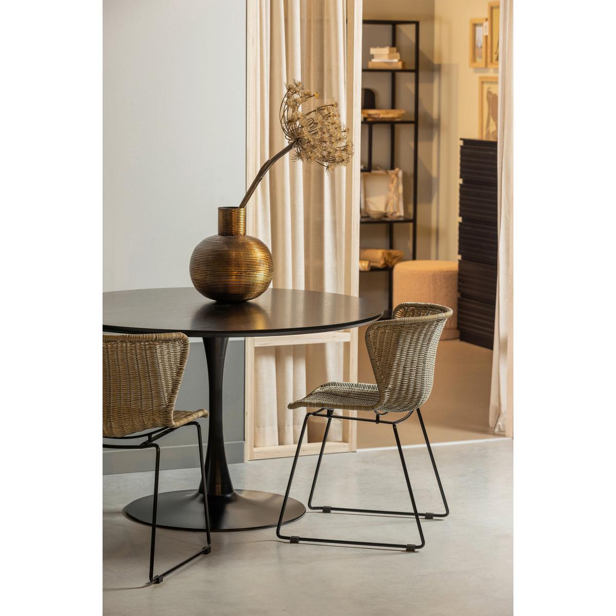 Esstisch Sammy Schwarz B: 120cm - Schwarz, MODERN, Holzwerkstoff/Metall (120/120/75cm) - Livetastic