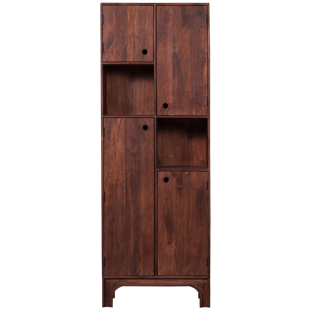 Hochschrank Staes, Walnussfarbe B: 75 Cm - Walnussfarben, Design, Holz (75/210/45cm) - Livetastic