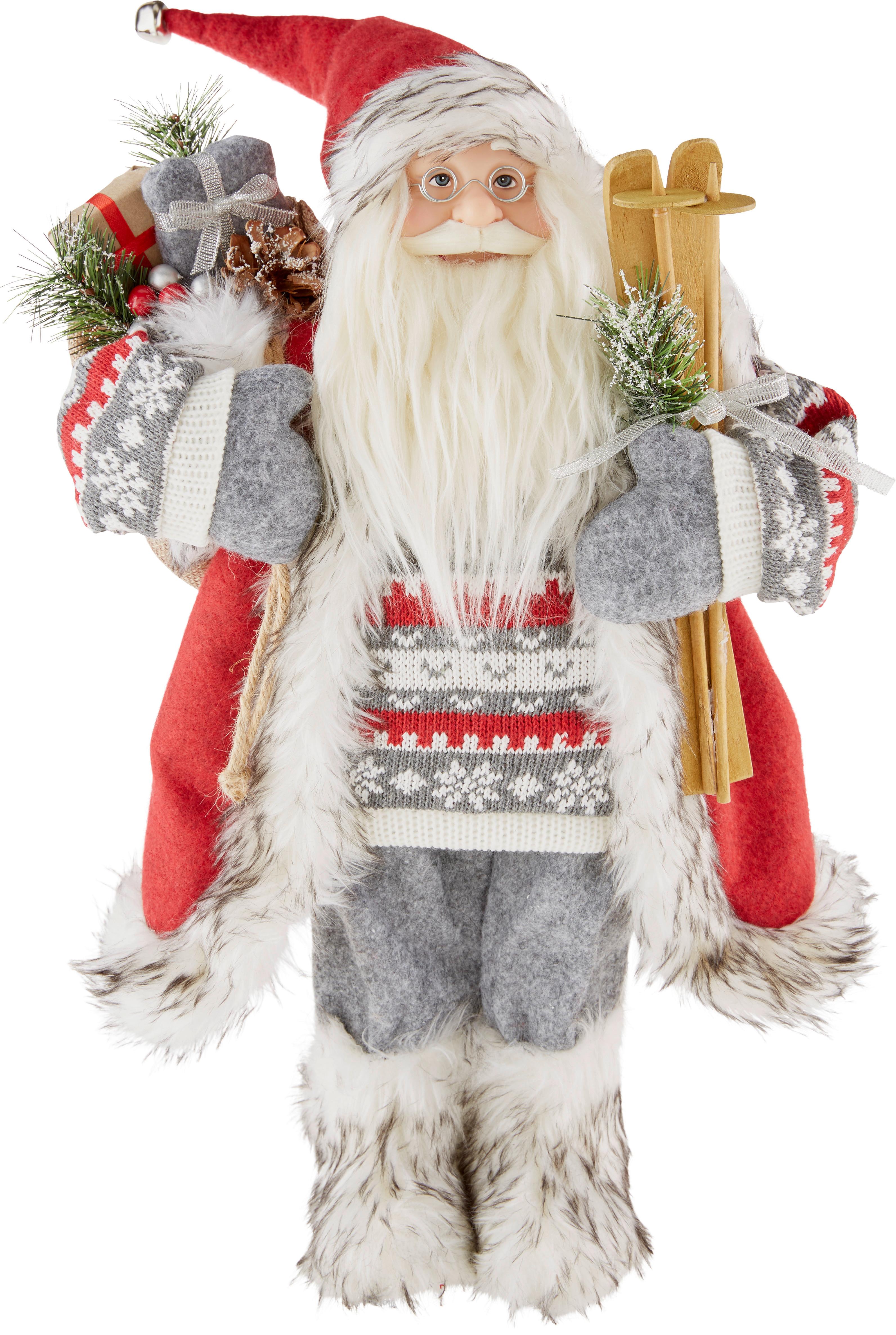 Weihnachtsmann Ruben - Rot/Grau, KONVENTIONELL, Holz/Kunststoff (22/17/45cm) - Ondega