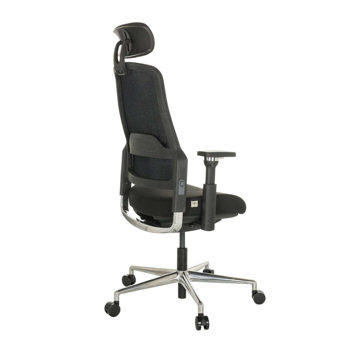 Drehstuhl Teraro Ax - Silberfarben/Schwarz, Basics, Kunststoff/Textil (65/111-126/61cm) - MID.YOU