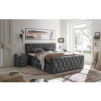 Boxspringbett Mit Topper 180x200 Cm Cashfield - Anthrazit/Schwarz, MODERN, Holzwerkstoff/Textil (180/200cm) - MID.YOU