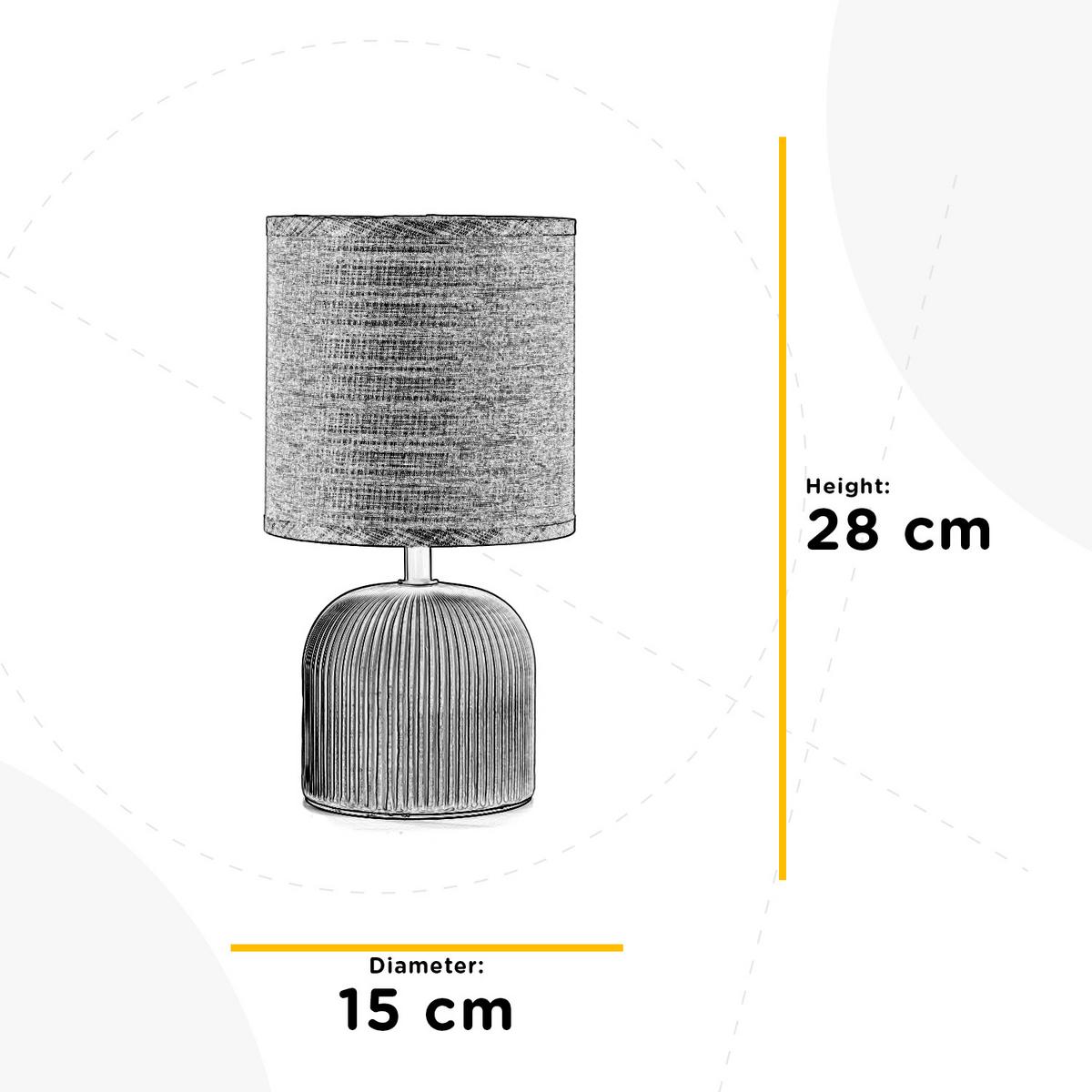 Tischleuchte Grau D: 15 Cm 6w - Grau, Design, Keramik/Textil (15/28cm)
