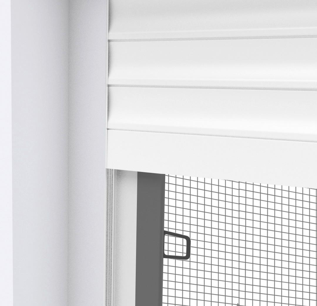 Fliegengitter für Fenster mit eng anliegendem Rolladen