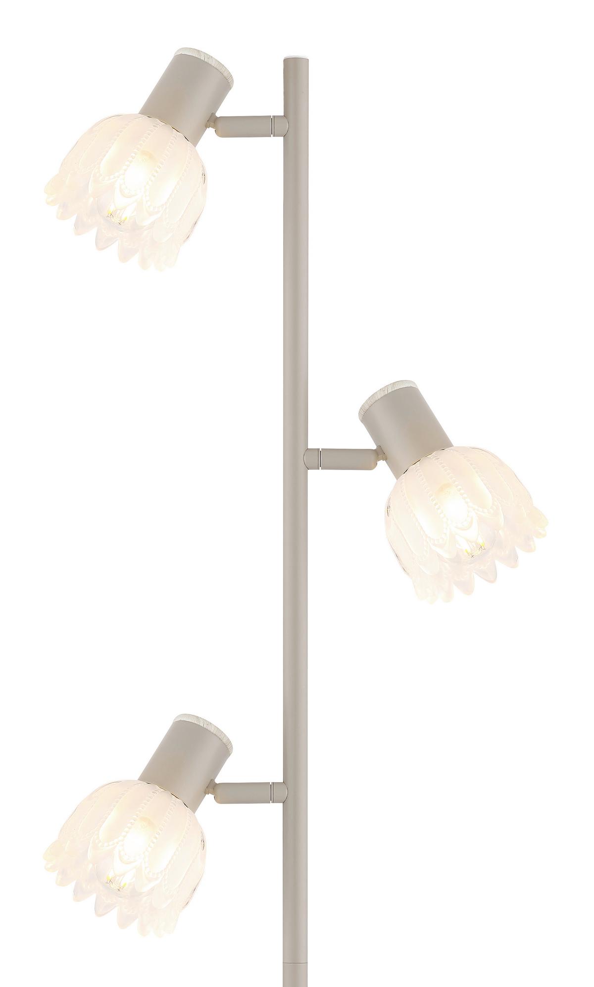 Stehleuchte Exkl. 3xe14, 40w - Sandfarben/Schwarz, KONVENTIONELL, Glas/Kunststoff (28/23/154cm) - Globo