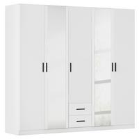 Drehtürenschrank mit Spiegel 226 cm Despina, Weiß - Weiß, KONVENTIONELL, Holzwerkstoff (226/210/54cm)