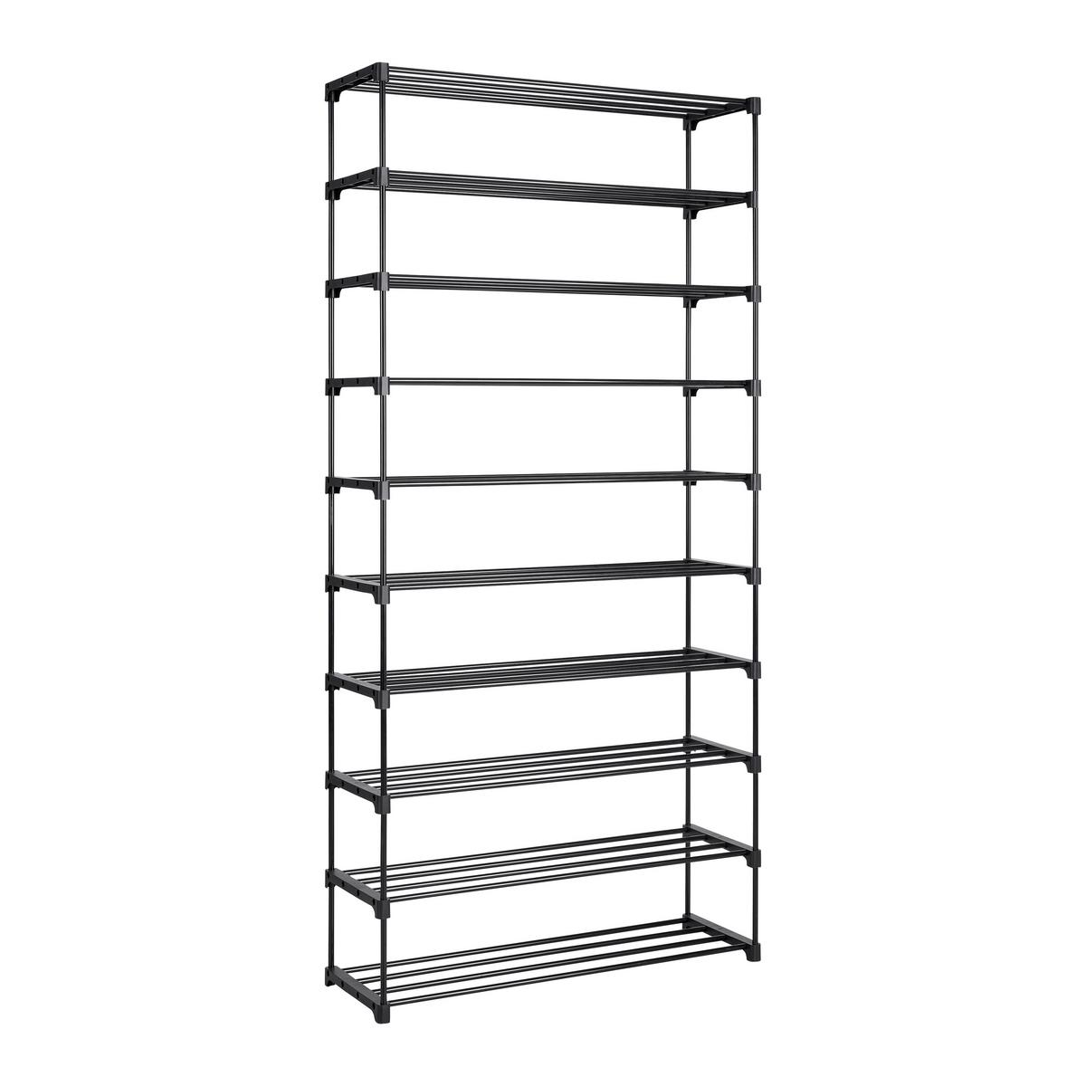 REGÁL NA TOPÁNKY GRANDO -BASED/SB- - čierna, Konventionell, kov/plast (94/194/30cm) - Based