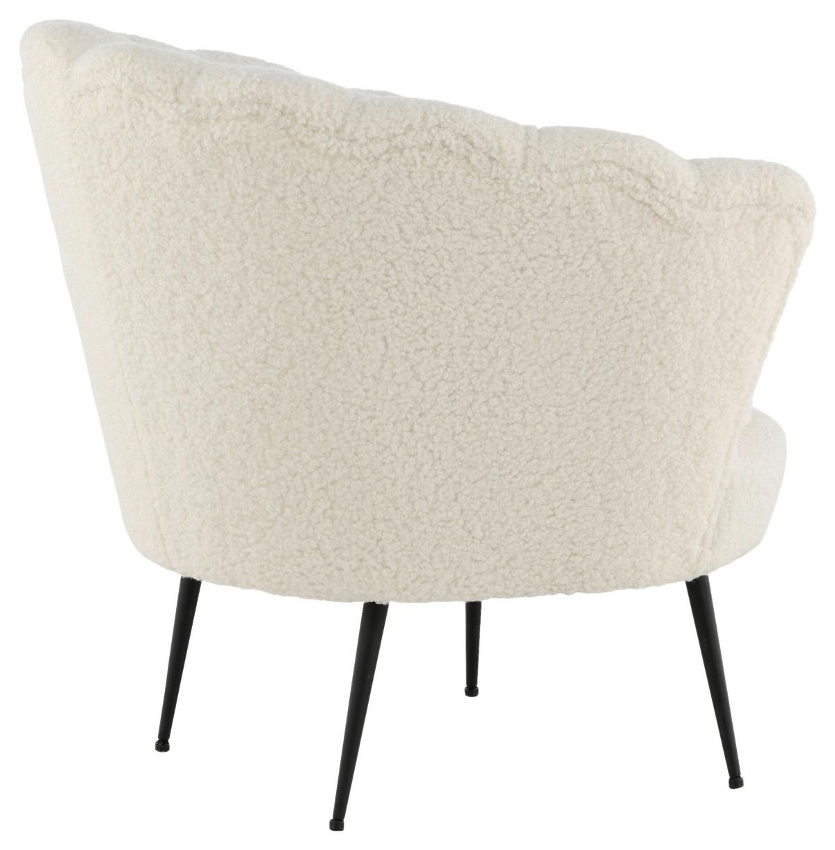 Sessel Calais - Schwarz/Weiß, Design, Textil/Metall (83/76/77cm) - Livetastic
