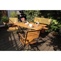 Gartengarnitur 5-tlg. Lindau Metall/holz - Anthrazit/Akaziefarben, Basics, Holz/Metall (120/75/80cm) - Gardenson