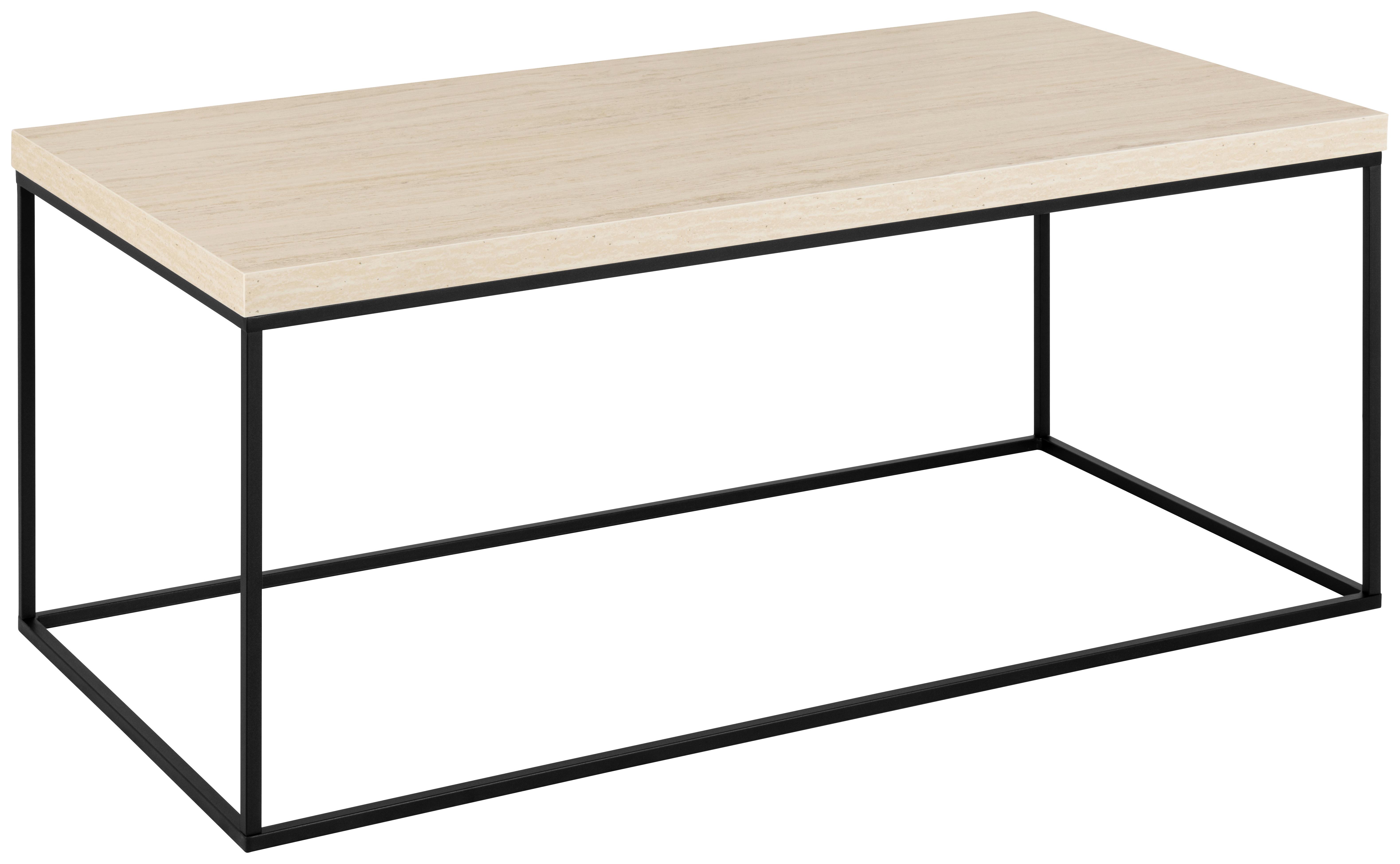 Couchtisch Barossa Beige/Schwarz, 110 cm - Beige/Schwarz, Design, Holz/Metall (110/55/45cm) - MID.YOU