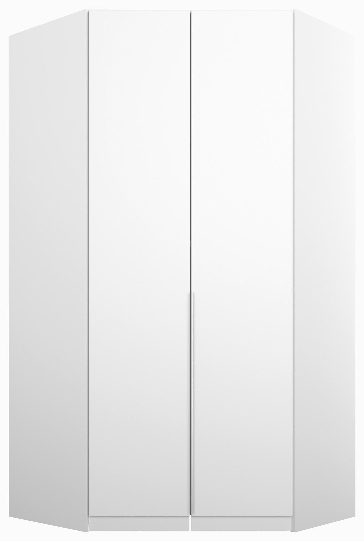 Eckkleiderschrank in Weiß