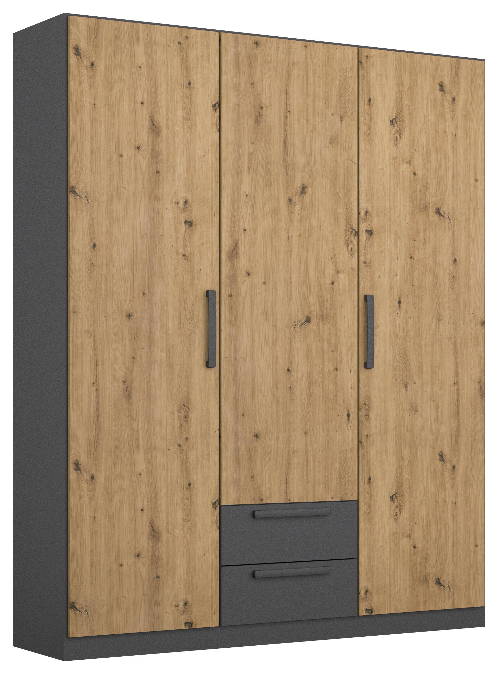 Drehtürenschrank Style-Up Eiche Artisan/Grau B: 136cm - Eiche Artisan/Grau, MODERN, Holzwerkstoff (136/197/54cm) - Rauch Möbel