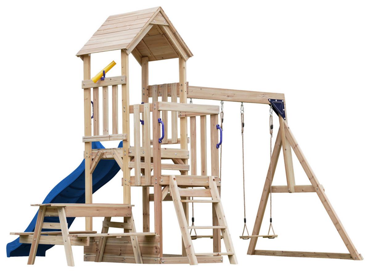Spielturm A030.501.00 - Blau, KONVENTIONELL, Holz (366/267/383cm) - Ambia Garden