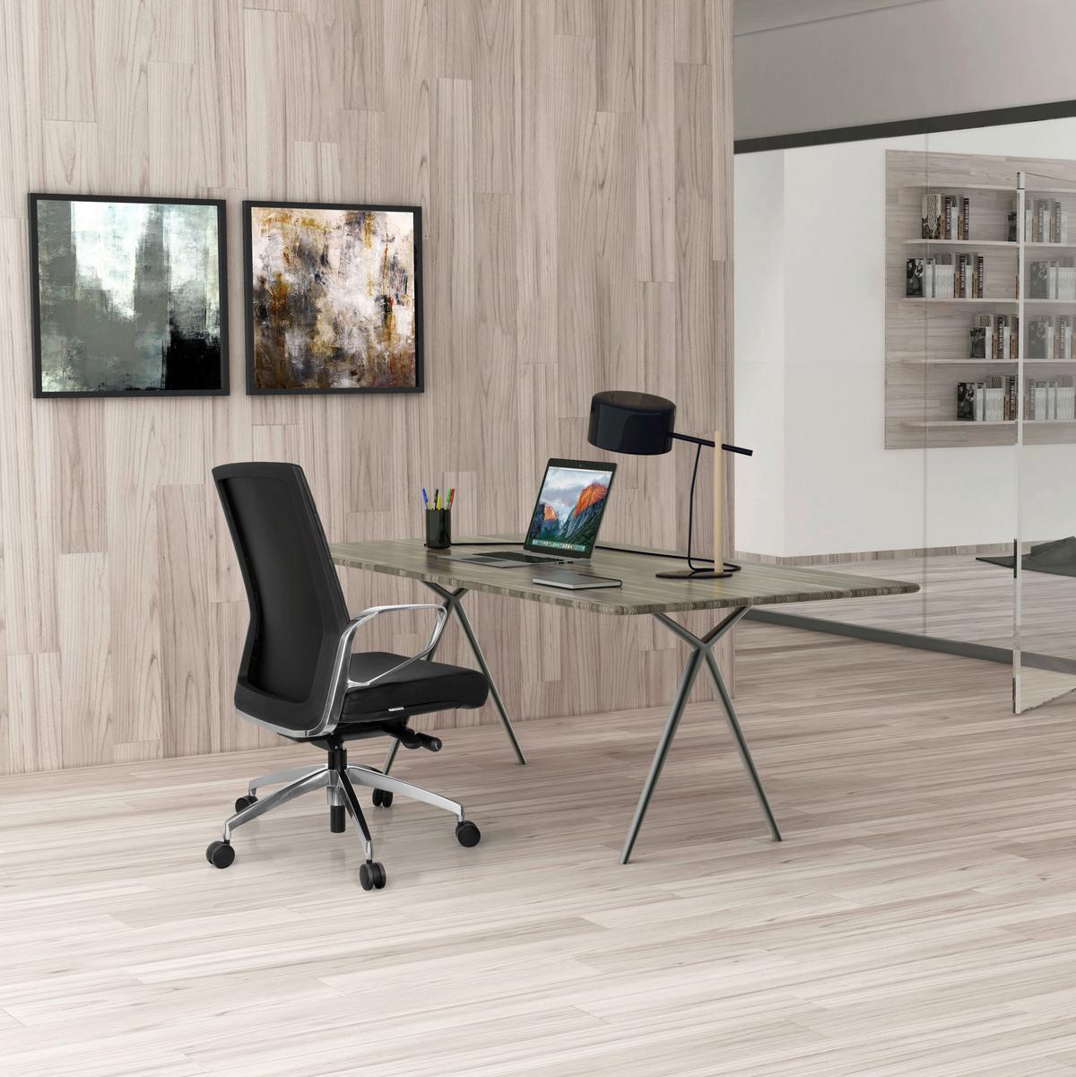 Drehstuhl Provider Schwarz - Chromfarben/Schwarz, MODERN, Kunststoff/Textil (57/110/50cm) - MID.YOU