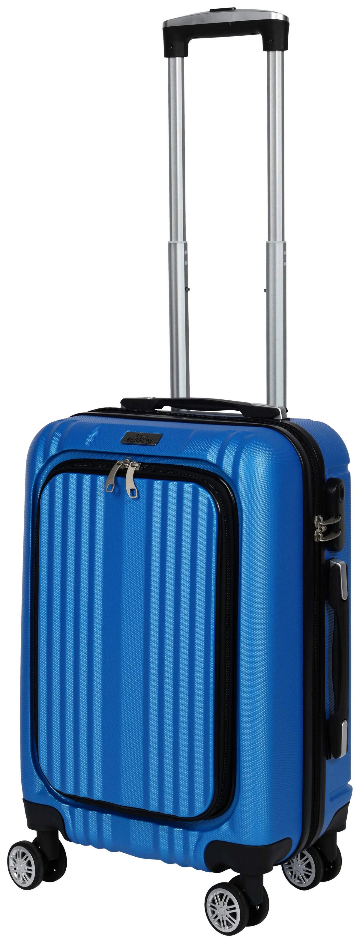 Reisekoffer Verona 4 Rollen Hartschale - Blau, Design, Kunststoff/Textil (36/23/55cm) - Luca Bessoni