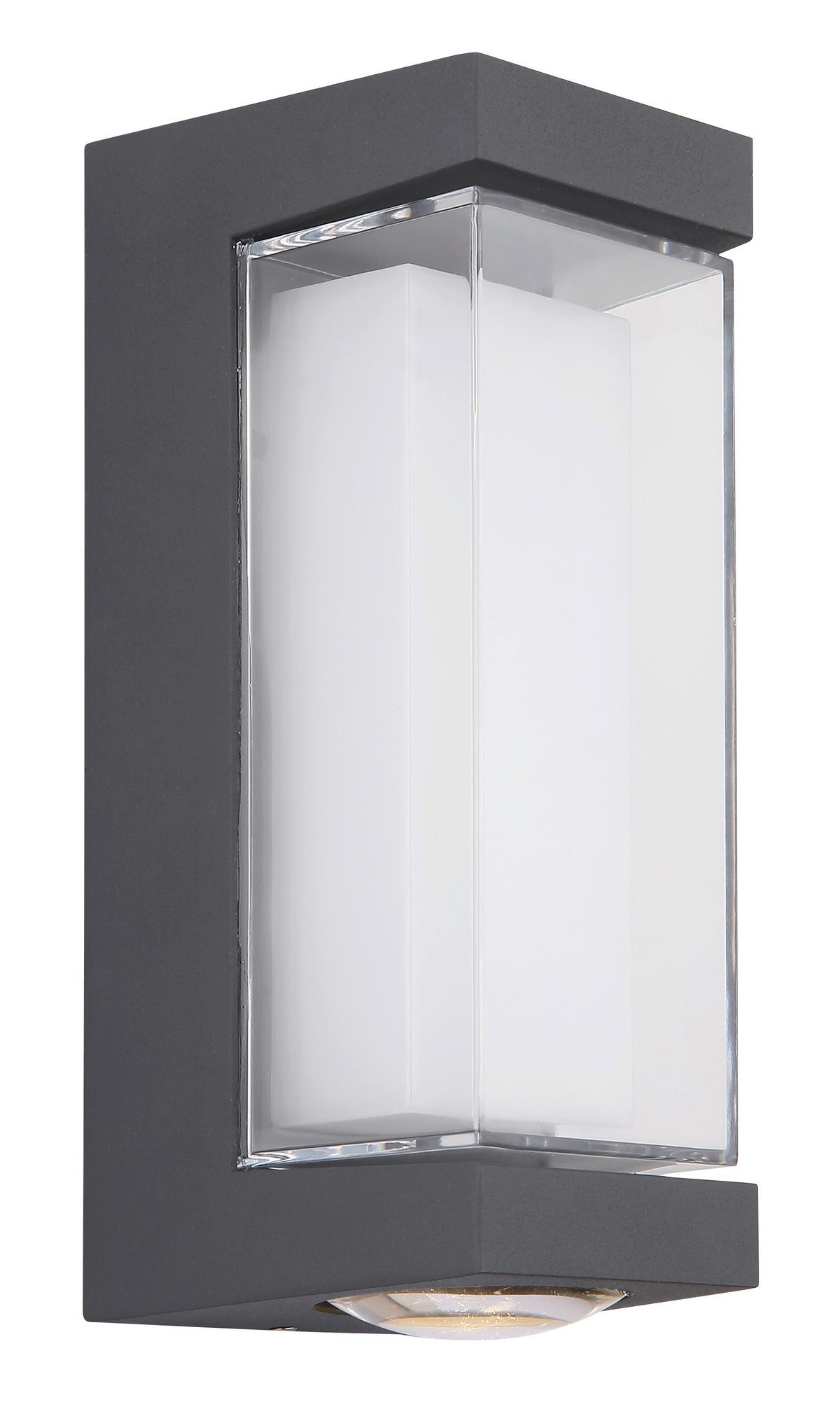 Außenwandleuchte 34316 - Transparent/Anthrazit, Design, Kunststoff/Metall (7,5/8,2/18,7cm) - Globo