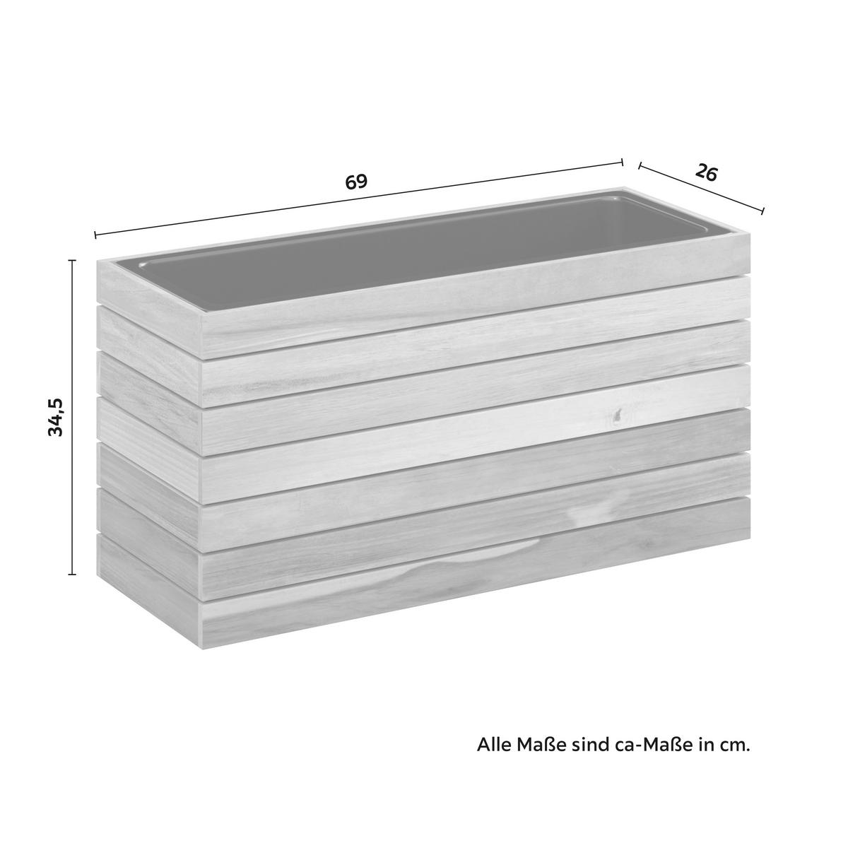 VYVÝŠENÝ ZÁHON CHRISTO 2 - černá/barvy akácie, Natur, kov/dřevo (69/34,5/26cm) - Mömax