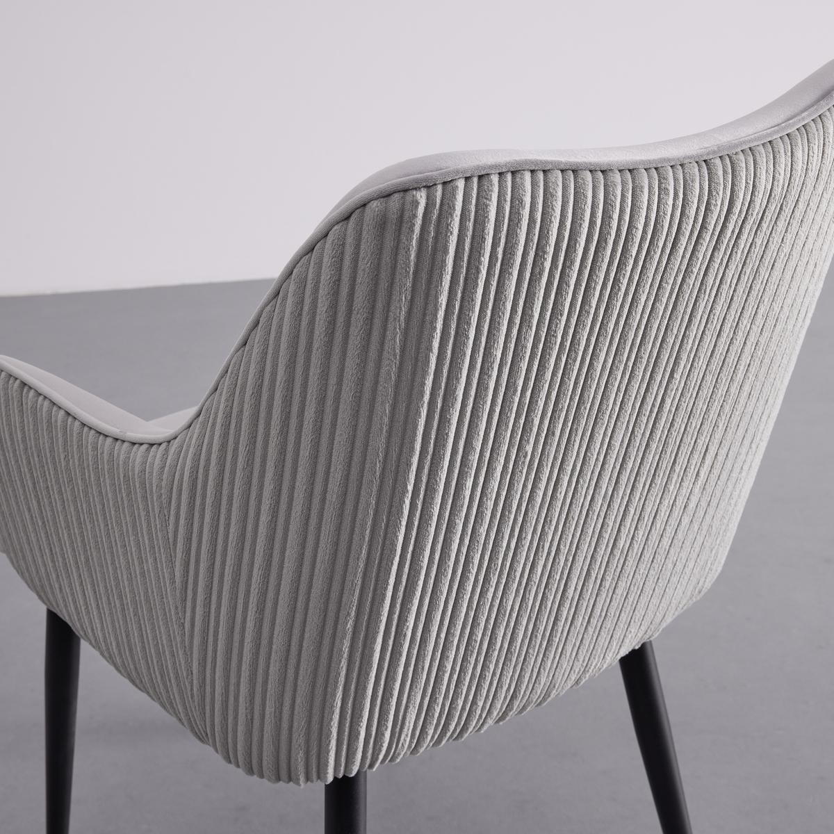 Zamatová stolička Caria sivá - čierna/svetlosivá, Modern, kov/drevo (57/89/60cm) - Bessagi Home