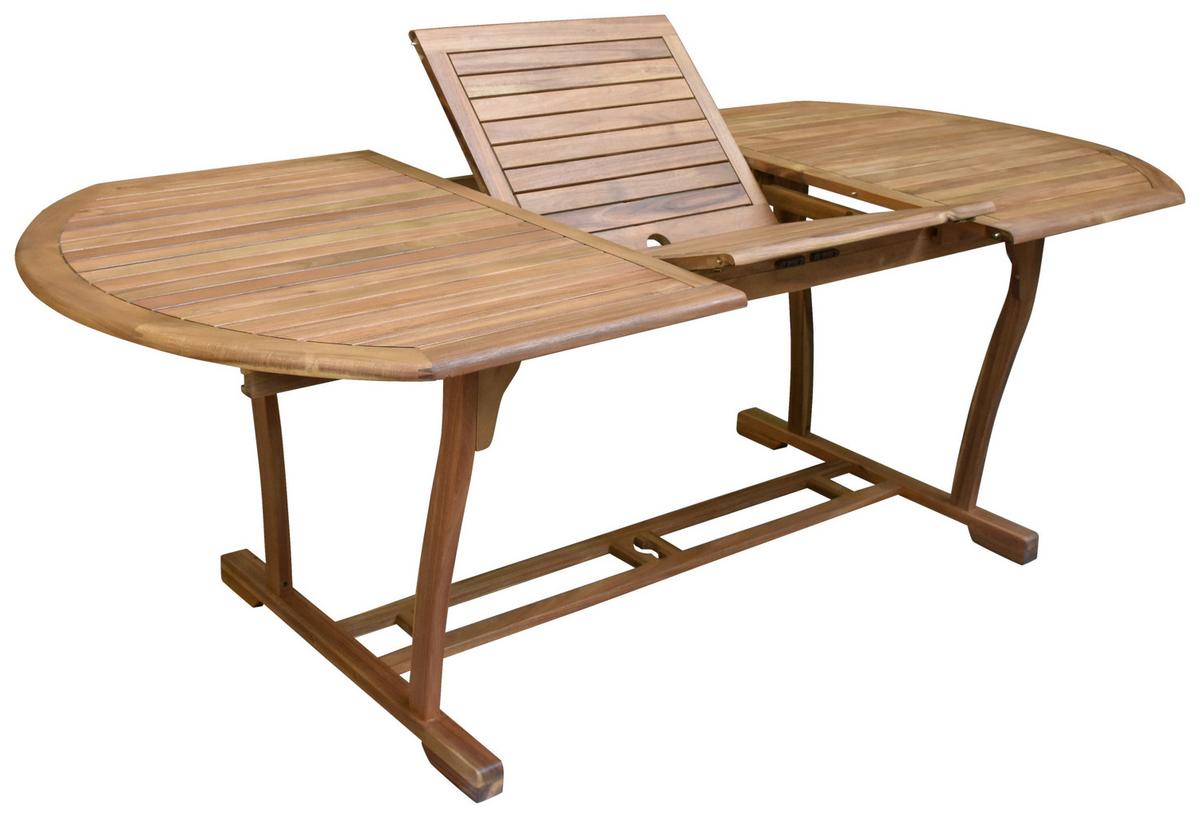 Gartengarnitur 7-Tlg. Kiel Holz - Teakfarben, Natur, Holz (160-220/100/74cm) - James Wood