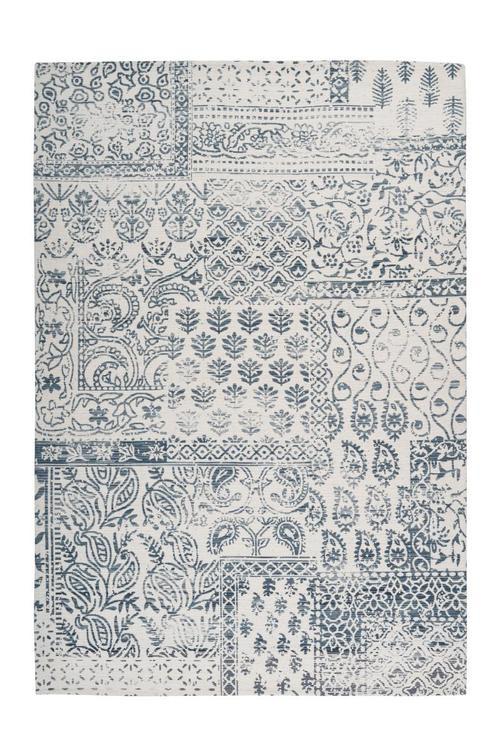 Webteppich Creme/Dunkelblau Yoga 80x150 cm - Creme/Dunkelblau, LIFESTYLE, Textil (80/150cm) - Kayoom