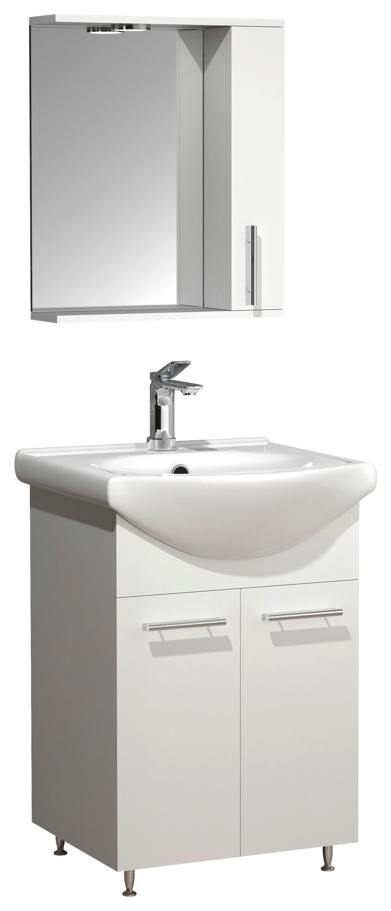 Badmöbel-set 3-tlg. Lisalo M B: 50 Cm Weiß Dekor