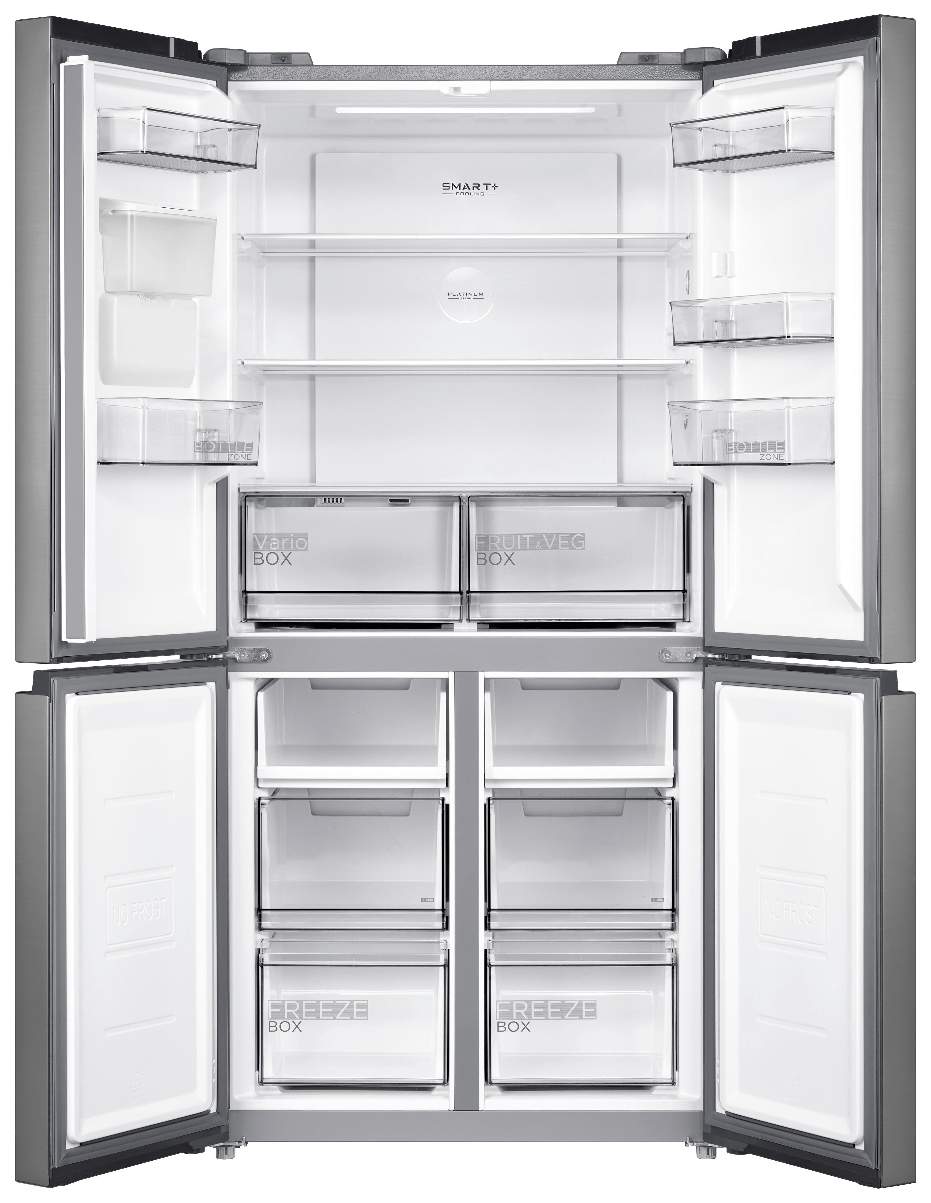 Multi-Door Mdrm632fgd46w - Dunkelgrau/Weiß, Basics, Glas/Kunststoff (83.3/177.5/65.3cm) - Midea