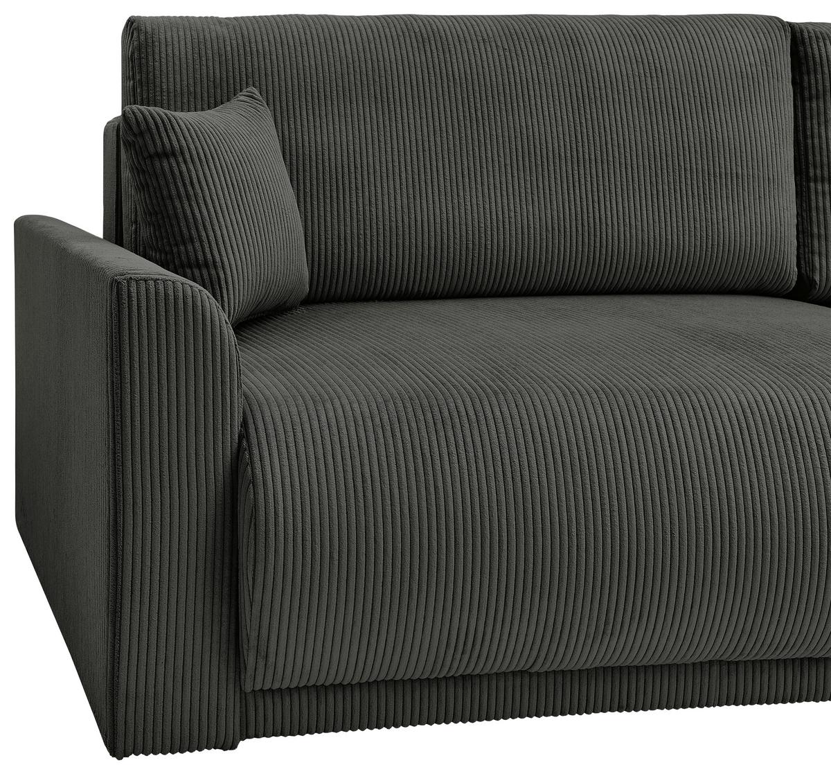 Rozkladacia pohovka KIM, čierny menčester - čierna, Modern, drevo (234/90/103cm)