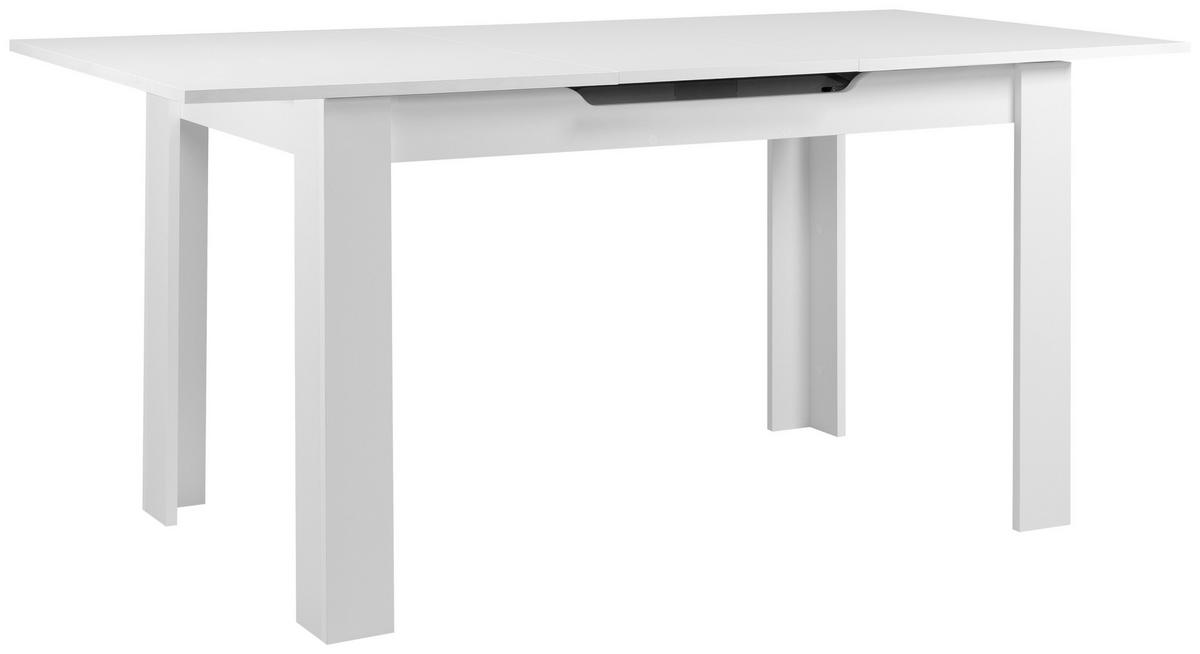Esstisch Birmingham 80a - Weiß, MODERN, Holzwerkstoff (125-165/80/75cm) - MID.YOU