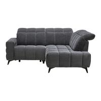 Rohová sedačka PARIS, pravá, tmavosivá, el.relax.funkcia - čierna/tmavosivá, Konventionell, kov/drevo (215/85/182cm) - Mömax