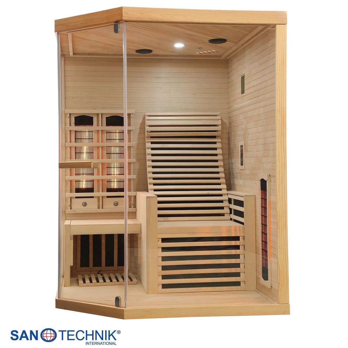 INFRAROTKABINE Carbon Naturfarben B: 150 cm - Naturfarben, KONVENTIONELL, Holz (150/150/195cm) - Sanotechnik