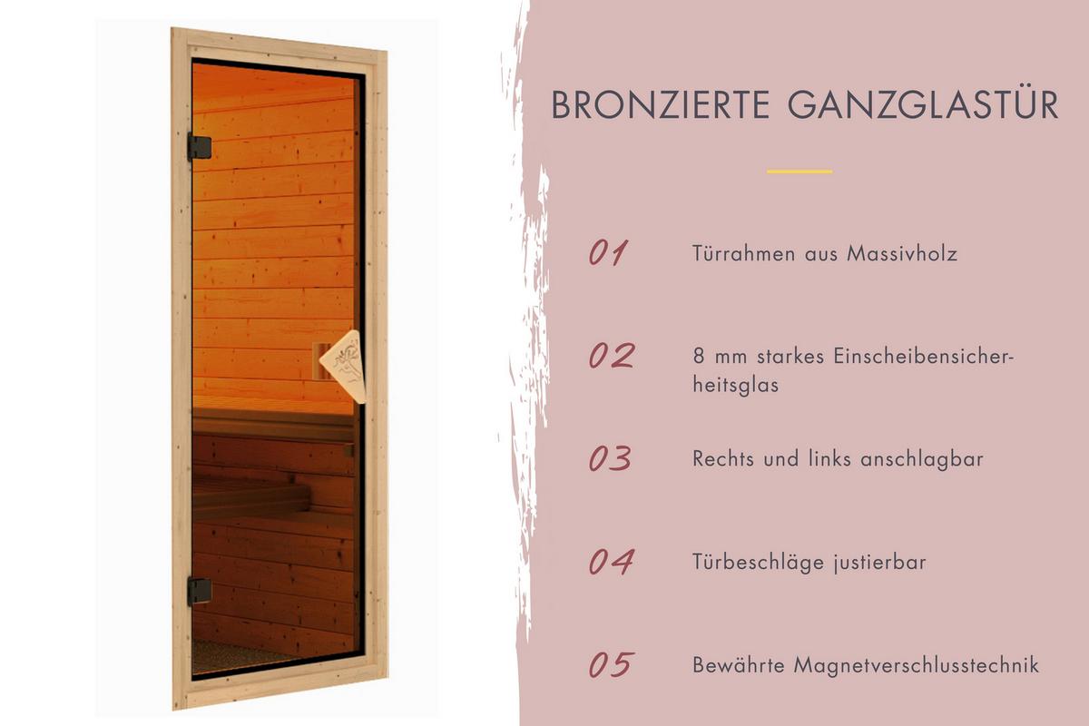 Sauna Kea 2 231/198/202 Cm - Fichtefarben, Basics, Holz (231/198/202cm)