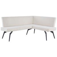 Eckbank Tinos Beige, S: 190x150 cm - Beige/Schwarz, KONVENTIONELL, Textil/Metall (190/150cm) - MID.YOU