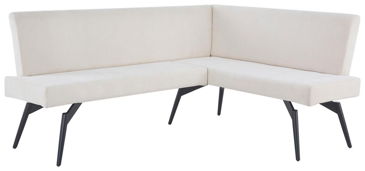 Eckbank Tinos Beige, S: 190x150 cm - Beige/Schwarz, KONVENTIONELL, Textil/Metall (190/150cm) - MID.YOU