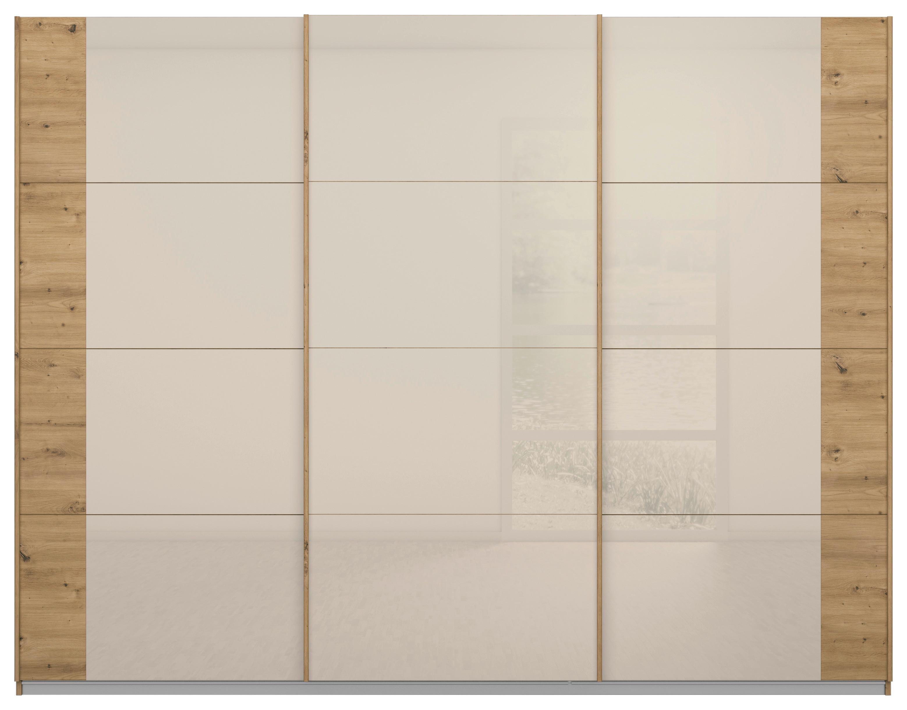 Schwebetürenschrank Artemis B: 271 Cm Champagner/eiche - Champagner/Eiche Artisan, MODERN, Glas/Holzwerkstoff (271/210/62cm) - Rauch Möbel