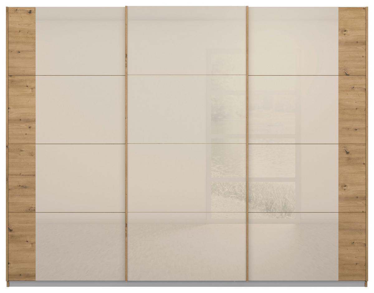 Schwebetürenschrank Artemis B: 271 Cm Champagner/eiche - Champagner/Eiche Artisan, MODERN, Glas/Holzwerkstoff (271/210/62cm) - Rauch Möbel