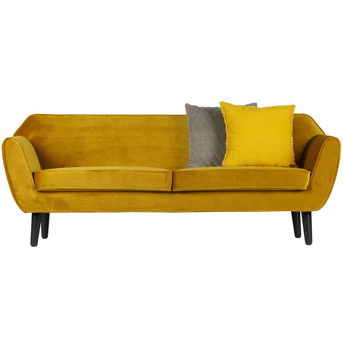 Sofa Rocco Gelb B: 187cm - Gelb/Schwarz, Design, Textil (187/75/82cm) - Livetastic