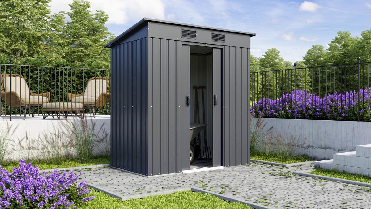 Gerätehaus ohne Boden 174x174x110 cm - Anthrazit, Basics, Metall (174/174/110cm)