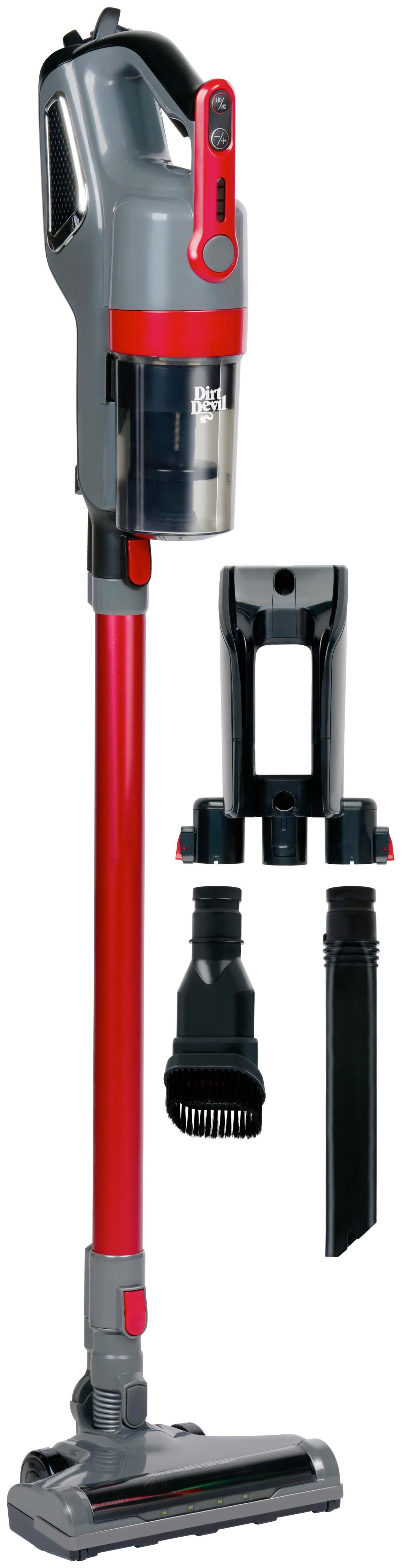 AKKU-BODENSTAUBSAUGER 1,5kg, Grau, Rot - Rot/Grau, Basics, Kunststoff/Metall (113/23/18cm) - Dirt Devil