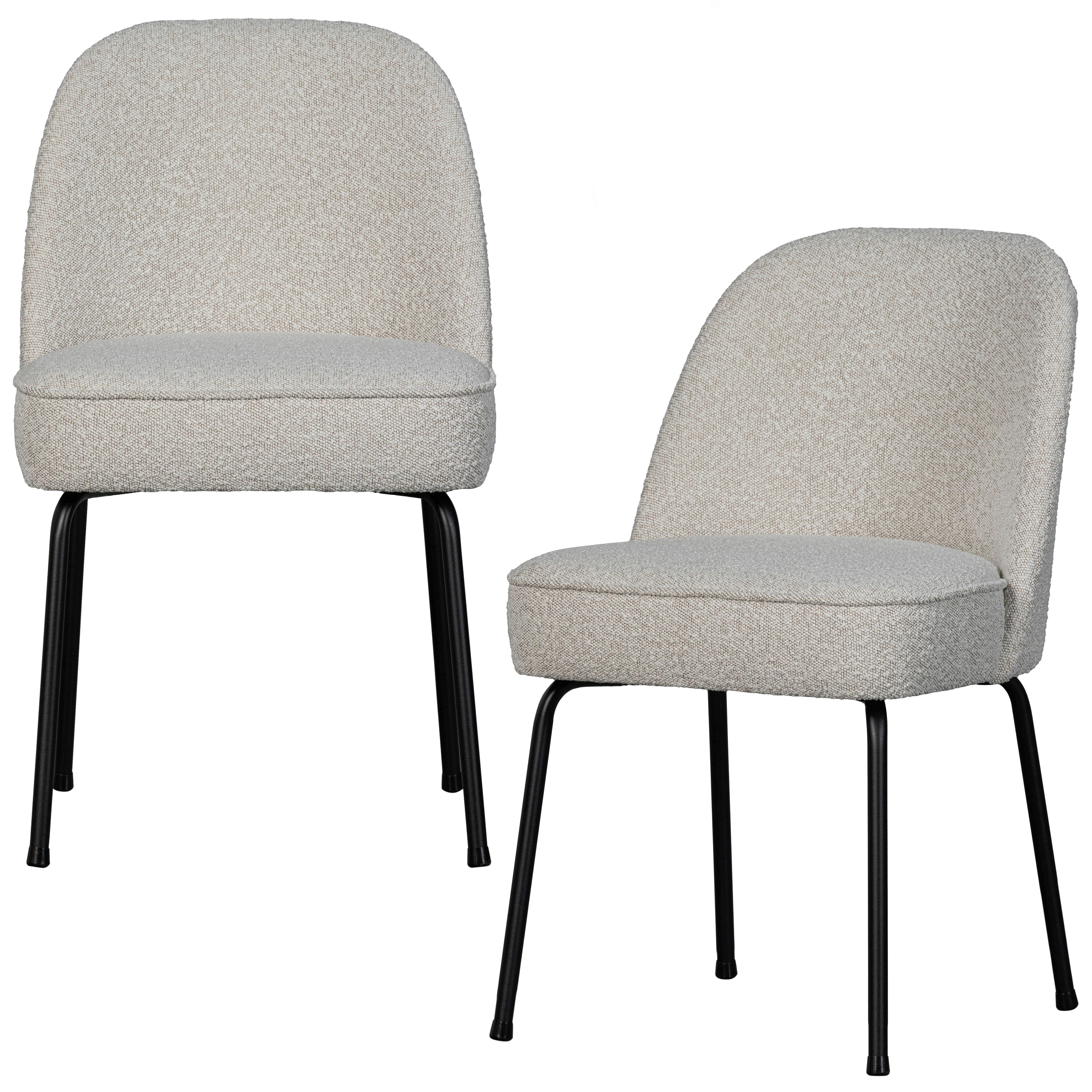 Stuhl-Set Vogue Naturfarben B: 50cm - Schwarz/Naturfarben, MODERN, Textil/Metall (50/83/57cm) - Livetastic