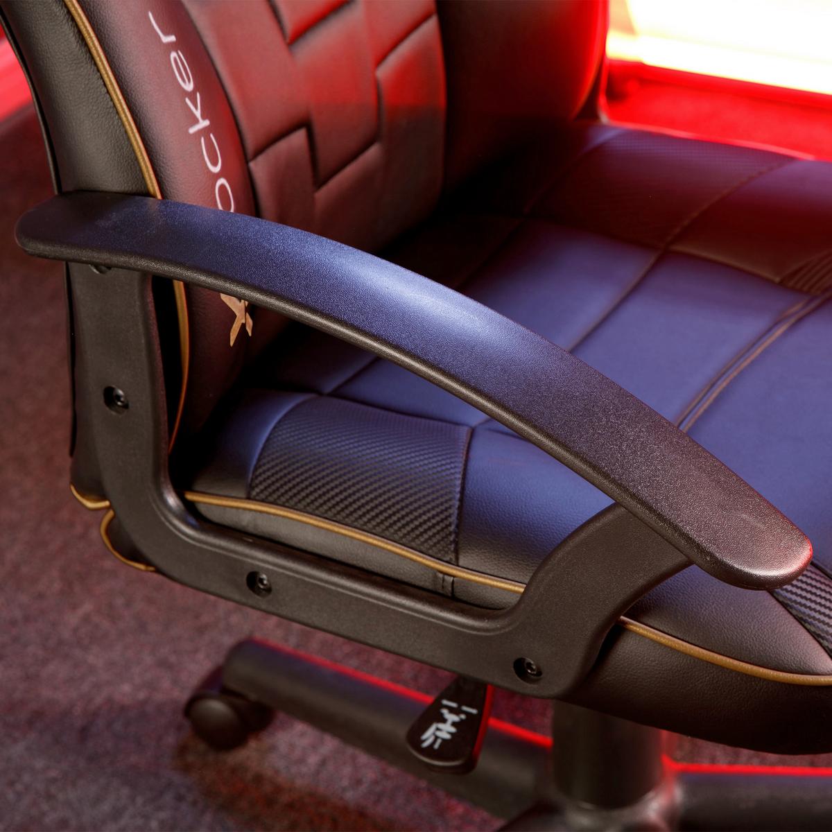 Gamingstuhl Saturn - Goldfarben/Schwarz, MODERN, Textil (57,5/107,5/44cm) - X Rocker