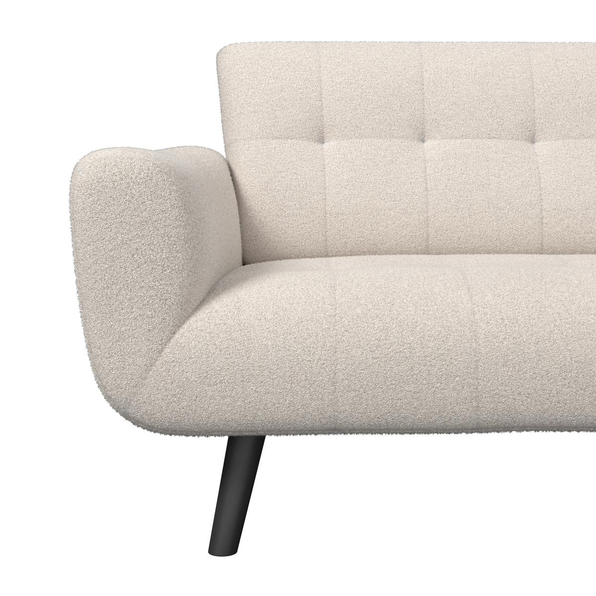2-Sitzer-Sofa Stockholm weiß, B: 183 cm - Schwarz/Weiß, MODERN, Holz/Textil (183/82/82cm)