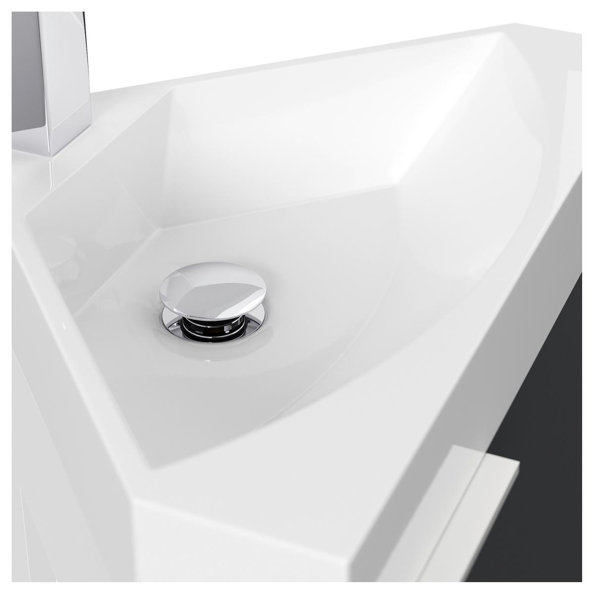 Gästebad Delta Graphitfarben B: 52,3 cm - Graphitfarben, MODERN, Holzwerkstoff/Stein (52,3cm) - MID.YOU