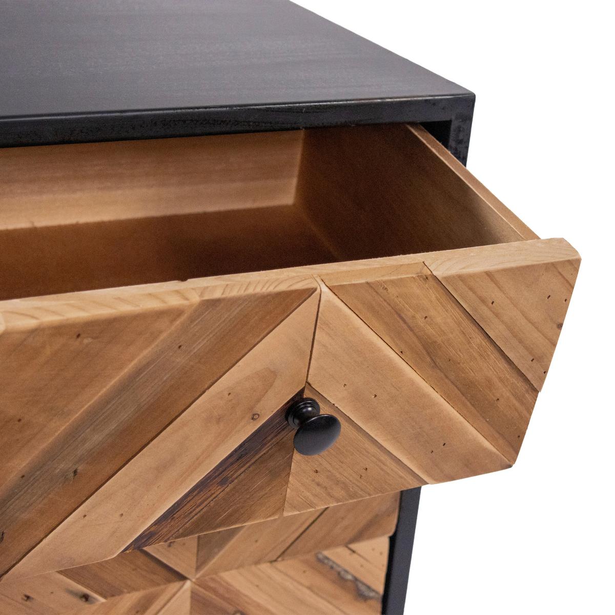 Sideboard Snatjago Black Sun L Dunkelbraun B: 63 Cm - Dunkelbraun/Schwarz, MODERN, Holz/Metall (63/70,5/32cm) - MID.YOU